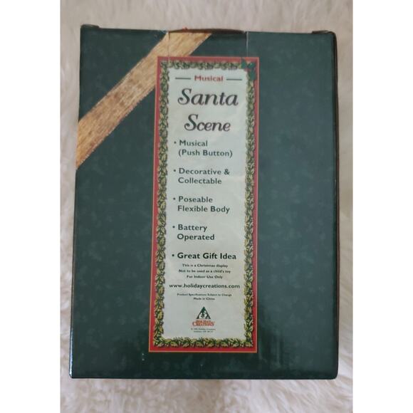 1999 Vintage Holiday Creations Musical Santa Scene w/reindeer - Picture 9 of 10